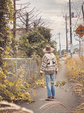 「Auntie Rosa Holiday（アンティローザホリデー）のアイテム」を使った、階上実穂さん（レディース・158cm）の秋コーディネート