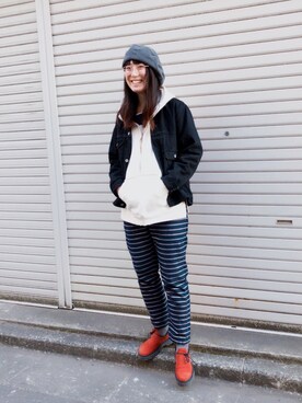「goslowcaravan」｜「アイテム（ジャケット/アウター）」を使った、yamamoさん（レディース・167cm）の春コーディネート