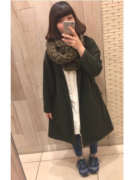 「にゃー」｜「アイテム（チェスターコート）」を使った、み きさん（レディース・145cm）の冬コーディネート