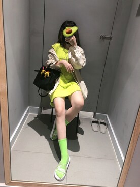 「アイテム（スリッポン）」を使った、杨啊啊啊不さん（レディース・157cm・20代）の春コーディネート