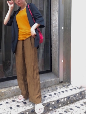 「アイテム（スリッポン）」を使った、杨啊啊啊不さん（レディース・157cm・20代）の夏コーディネート