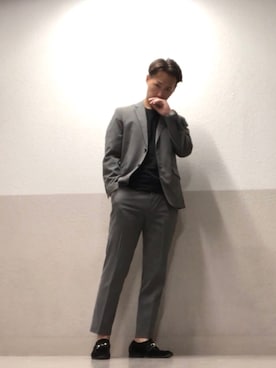 「AAA+（サンエープラス）のアイテム（モカシン/デッキシューズ）」を使った、ITSUKI さん（メンズ・175cm）の春コーディネート