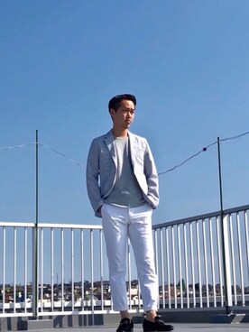 「AAA+（サンエープラス）のアイテム（モカシン/デッキシューズ）」を使った、ITSUKI さん（メンズ・175cm）の夏コーディネート