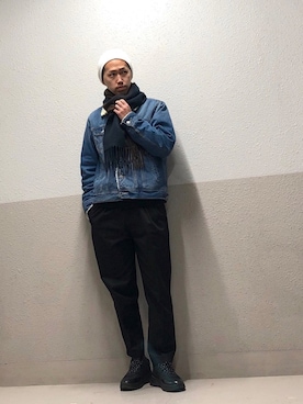 「SILVER BULLET（シルバーバレット）のアイテム（帽子）」を使った、ITSUKI さん（メンズ・175cm）の冬コーディネート
