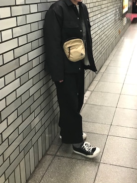「Champion（チャンピオン）のアイテム（その他アウター）」を使った、shirさん（レディース・159cm）の冬コーディネート