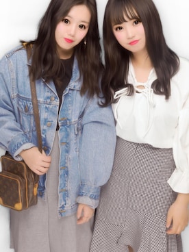 「ヴィトンバッグ」｜🍑momo🍑さん（レディース・160cm）の春コーディネート