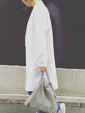 「HYKE」｜「アイテム（チェスターコート）」を使った、FABLOVECASE さん（レディース・163cm）の冬コーディネート