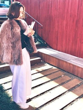 「chanel」｜「アイテム（ノーカラージャケット）」を使った、FABLOVECASE さん（レディース・163cm）の冬コーディネート