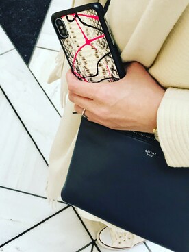「アイテム（スマホケース/カバー、ホワイト系）」を使った、FABLOVECASE さん（レディース・163cm）の春コーディネート