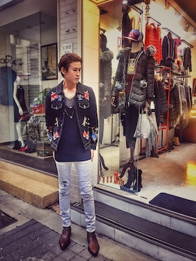 「DSQUARED2（ディースクエアード）のアイテム（その他パンツ）」を使った、Marco   Lauさん（メンズ・182cm）の冬コーディネート
