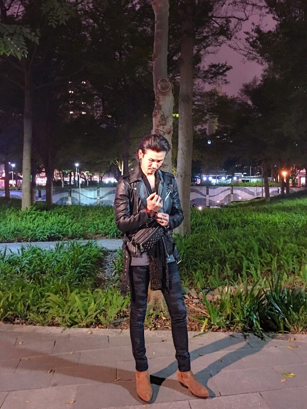 「ZARA、Saint Laurent、saint laurent paris、slp、YSL」｜「SAINT LAURENT PARISのアイテム（ジャケット/アウター、ブラック系）」を使った、Marco   Lauさん（メンズ・183cm）の夏コーディネートの1枚目の写真