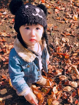 「babygap」｜「アイテム（デニムジャケット）」を使った、yuu313さん（キッズ・80cm）の冬コーディネート