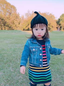 「babygap」｜「アイテム（デニムジャケット）」を使った、yuu313さん（キッズ・80cm）の冬コーディネート