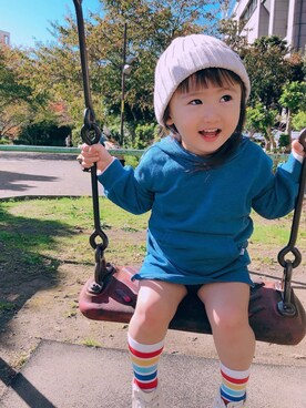 「babygap」｜「アイテム（ニットキャップ/ビーニー）」を使った、yuu313さん（キッズ・80cm）の冬コーディネート
