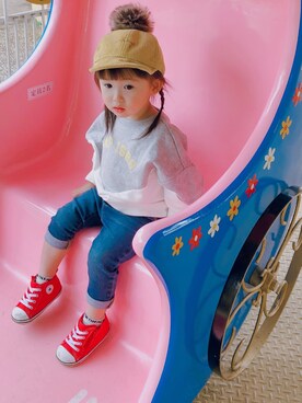 「babygap」｜「アイテム（スウェット）」を使った、yuu313さん（キッズ・80cm）の冬コーディネート