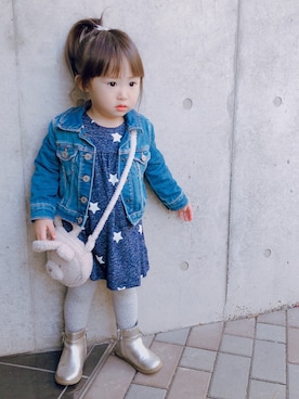 「babygap」｜「アイテム（デニムジャケット）」を使った、yuu313さん（キッズ・80cm）の冬コーディネート