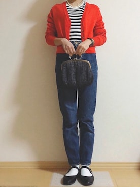 「SVEC（シュベック）のカンフーシューズ kung fu Shoes / ストラップパンプス（バレエシューズ）」を使った、km410さん（レディース・158cm）の冬コーディネート