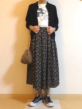 「ミッキー T」｜km410さん（レディース・158cm）の冬コーディネート