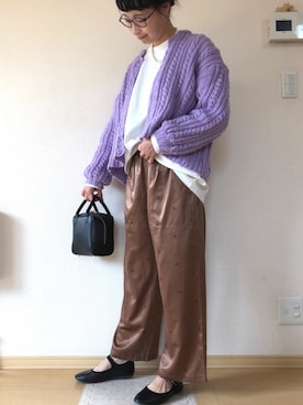 「SVEC（シュベック）のカンフーシューズ kung fu Shoes / ストラップパンプス（バレエシューズ）」を使った、km410さん（レディース・158cm）の春コーディネート