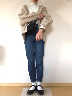 「SVEC（シュベック）のカンフーシューズ kung fu Shoes / ストラップパンプス（バレエシューズ）」を使った、km410さん（レディース・158cm）の春コーディネート