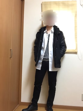 「アイテム（ポロシャツ）」を使った、イッチさん（メンズ・164cm）の冬コーディネート