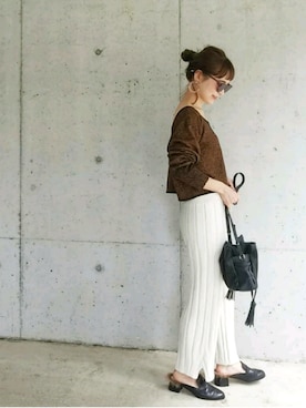 「秋のブラウンスタイル」｜shukoさん（レディース・158cm）の秋コーディネート