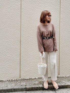 「TODAYFUL（トゥデイフル）のベンドフレームピアス（ピアス（両耳用））」を使った、shukoさん（レディース・158cm）の夏コーディネート