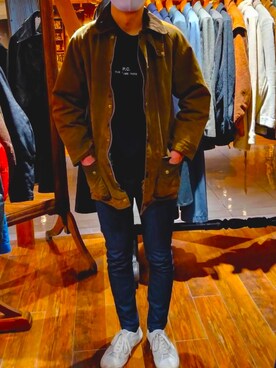 「A.P.C.（アーペーセー）のアイテム（スウェット）」を使った、カズさん（メンズ・168cm）の冬コーディネート
