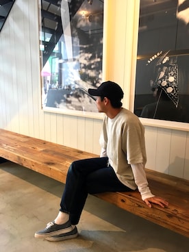 「Saturdays NYC（サタデーズ ニューヨークシティ ）のアイテム（キャップ）」を使った、Takuma_Kawasakiさん（メンズ・173cm）の春コーディネート