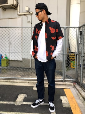 「Saturdays NYC（サタデーズ ニューヨークシティ ）のアイテム（キャップ）」を使った、Takuma_Kawasakiさん（メンズ・173cm）の春コーディネート
