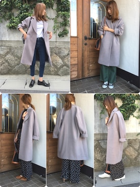 「AZUL ENCANTO」｜「アイテム（チェスターコート）」を使った、Sato*さん（レディース・164cm）の秋コーディネート