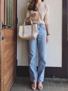 「Levi's（リーバイス）のDAD JEANS  CHARLIE BOY（デニムパンツ）」を使った、Sato*さん（レディース・164cm）の秋コーディネート