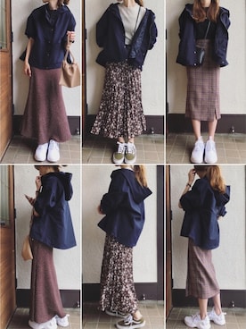 「AmbreNeige」｜「アイテム（マウンテンパーカー）」を使った、Sato*さん（レディース・164cm）の秋コーディネート