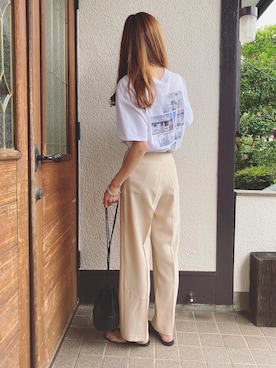 「アイテム（スラックス）」を使った、Sato*さん（レディース・164cm・30代）の夏コーディネート