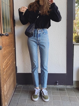 「HOLIDAY（ホリデイ）のHOLIDAY PACKABLE POCHETTE ホリデイパッカブルポシェット（ショルダーバッグ）」を使った、Sato*さん（レディース・164cm）の春コーディネート