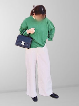 「RETRO GIRL（レトロガール）のアイテム（スウェット）」を使った、𝚖𝚊𝚛𝚛𝚘𝚗さん（レディース・160cm）の冬コーディネート