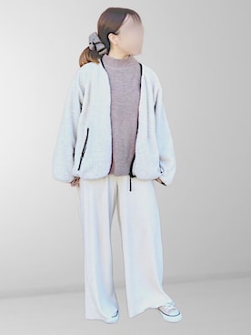 「Kastane（カスタネ）のリバーシブルボアブルゾン（ブルゾン）」を使った、𝚖𝚊𝚛𝚛𝚘𝚗さん（レディース・160cm）の冬コーディネート