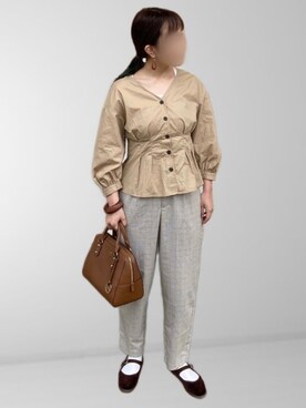 𝚖𝚊𝚛𝚛𝚘𝚗さん（レディース・160cm）の春コーディネート