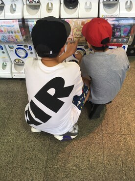 「NIKE（ナイキ）のアイテム（Tシャツ/カットソー、ホワイト系）」を使った、hit☺︎miさん（レディース）の夏コーディネート