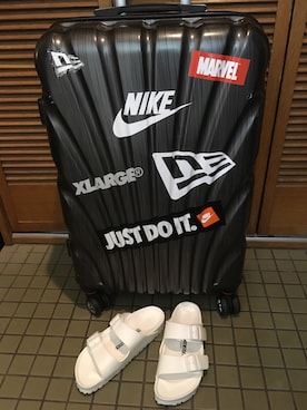 「BIRKENSTOCK（ビルケンシュトック）のARIZONA/アリゾナ_EVA (WOMEN)（サンダル、ホワイト系）」を使った、hit☺︎miさん（レディース）の夏コーディネート