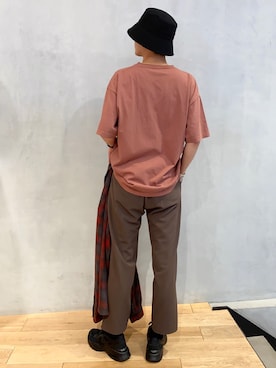 「赤チェック」｜「アイテム（その他）」を使った、kengoさん（メンズ・180cm）の夏コーディネート