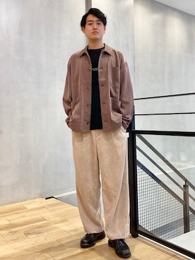 「アイテム（カバーオール、パープル系）」を使った、kengoさん（メンズ・180cm）の秋コーディネート