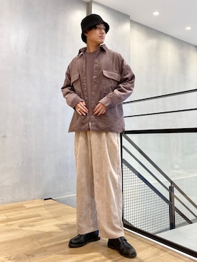 「アイテム（カバーオール、パープル系）」を使った、kengoさん（メンズ・180cm）の秋コーディネート