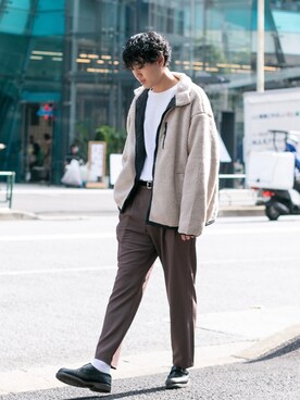 「秋のカフェオレコーデ」｜「アイテム（その他アウター）」を使った、kengoさん（メンズ・180cm）の秋コーディネート