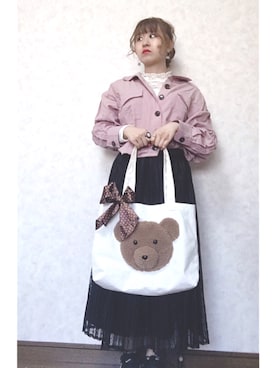「アプレジュール」｜「アイテム（トートバッグ）」を使った、なーちゃんさん（レディース・149cm）の秋コーディネート
