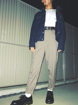 「秋のブラウンスタイル」｜「アイテム（デニムジャケット）」を使った、たろちゃんさん（メンズ・163cm）の秋コーディネート