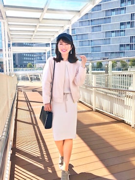 「JUSGLITTY（ジャスグリッティー）のアイテム（ワンピース/ドレス）」を使った、みゆこさん（レディース・158cm）の春コーディネート