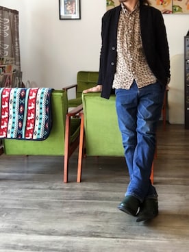 「SHELLAC（シェラック）のアイテム（トップス）」を使った、acirbaさん（メンズ・173cm）の春コーディネート