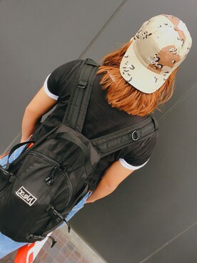 「X-girl（エックスガール）のOUTDOOR BACKPACK（バックパック/リュック）」を使った、あんぴすさん（レディース・156cm）の夏コーディネート