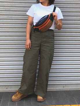 「OPENING CEREMONY（オープニングセレモニー）のアイテム（ボディバッグ/ウエストポーチ）」を使った、あんぴすさん（レディース・156cm）の夏コーディネート